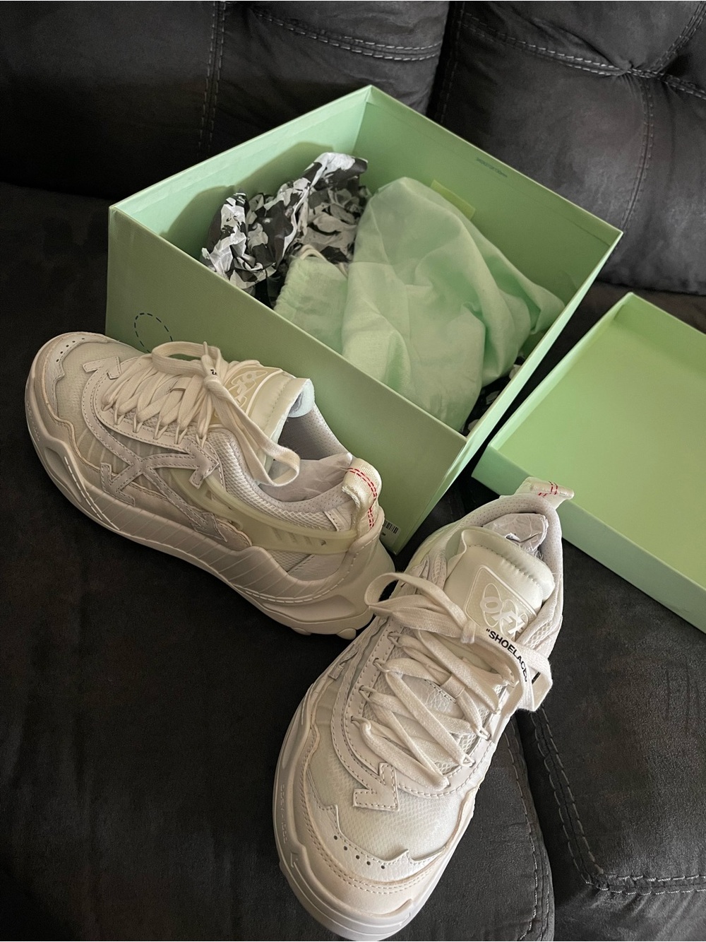 Off-White ODSY-1000 Low Top Sneakers - White / Cream (Size 38 / US 8)